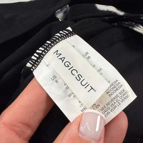 Magicsuit Leopard Print One Piece Swimsuit Black White Size 8 New With Tags - Picture 5 of 10